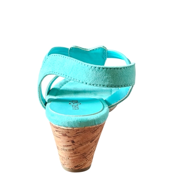 EAST 5TH Women's Turquoise Wedge Sparkle Rhinestone High Heel Sandal NIB Size 5M - Picture 11 of 16